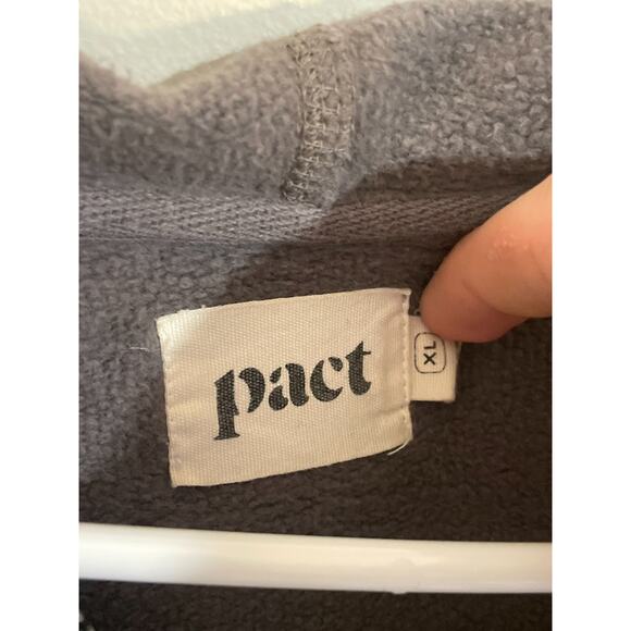 PACT XL 100% Organic Cotton Unisex, Mens, Dark Gray Zip-Up Hoodie - Picture 4 of 11